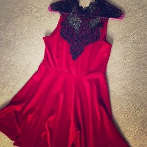Beautiful Red Formal Dress with Gorgeous Lace Neck